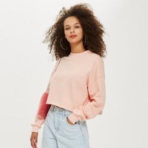 NWT Topshop Cropped Sweatshirt Pink Size 2